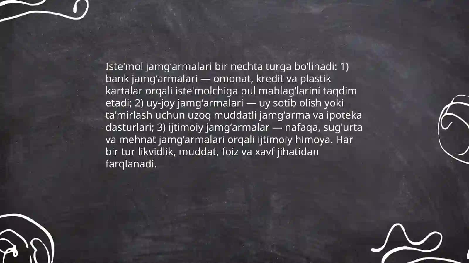 Iste'mol jamgʻarma va invistisiyalar 4