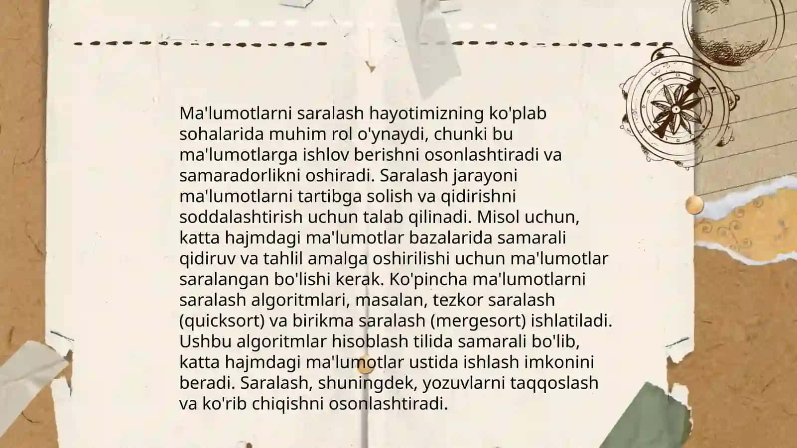 Asosiy saralash algoritmlarini amalga oshirish. Sleep sort 4
