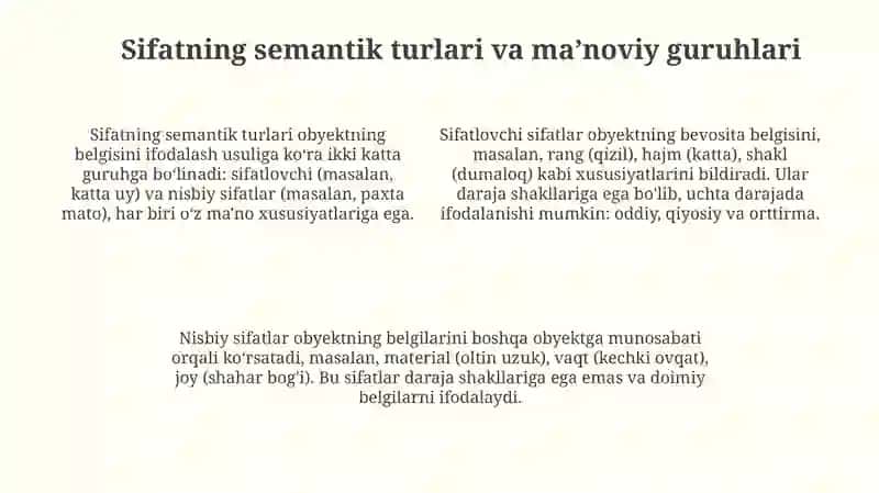 Sifat soʻz turkumi 4