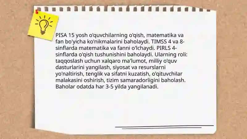 XXI asr ko'nikmalari - xalqaro baholash dasturlarining asosi 4