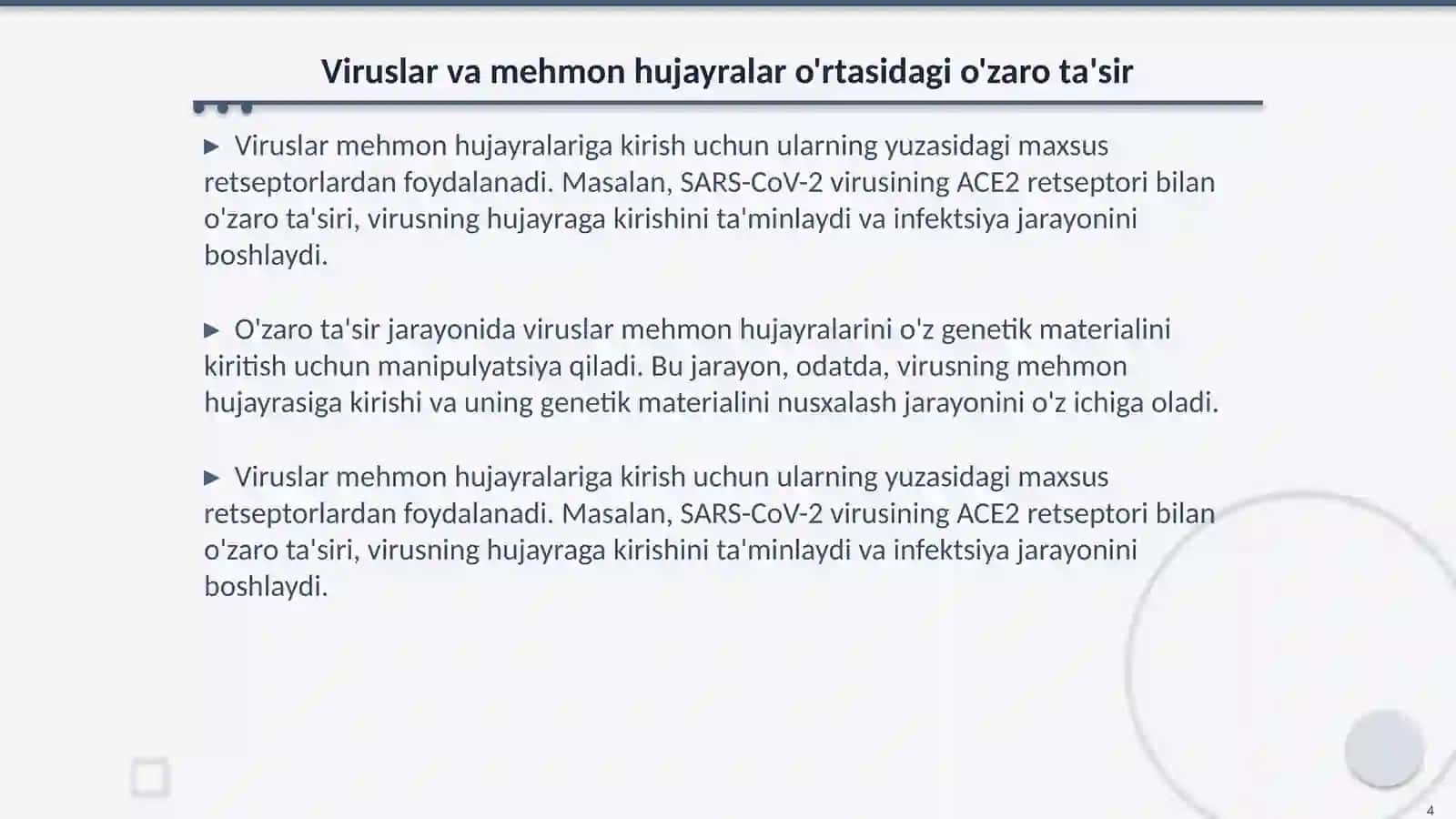 Virus oqsillarni sintezi 4