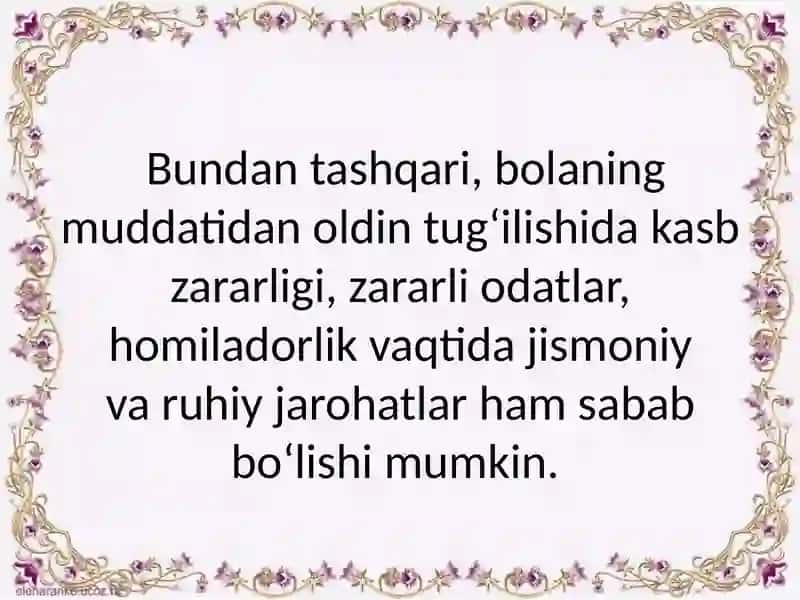 Muddatiga yetmay tug’ulgan chaqaloqlar 4