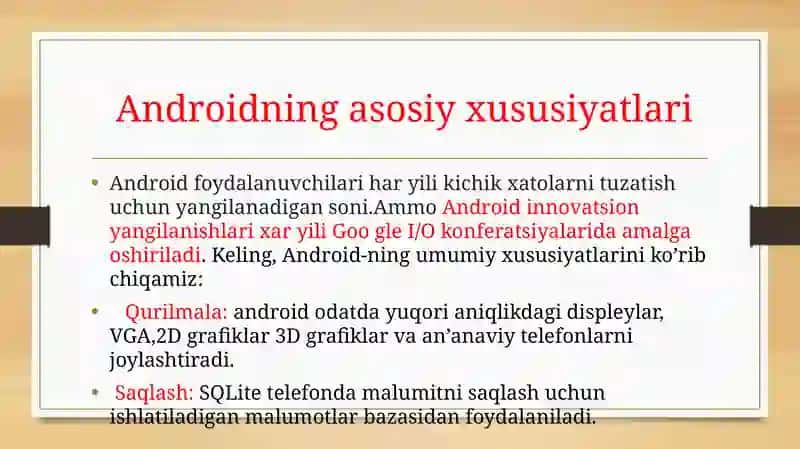 Android mobil operatsion tizimi 4