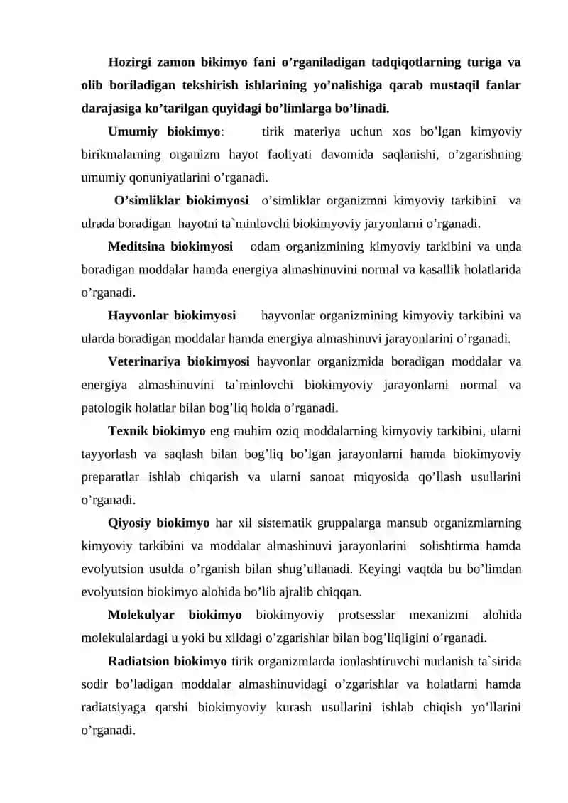 Biokimyo fani va uning vazifasi 4
