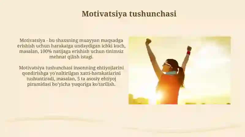 Motiv va Motivatsiya 4