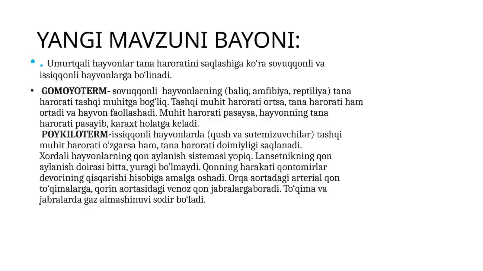 Umurtqalilarning qon aylanish sistemasi 4