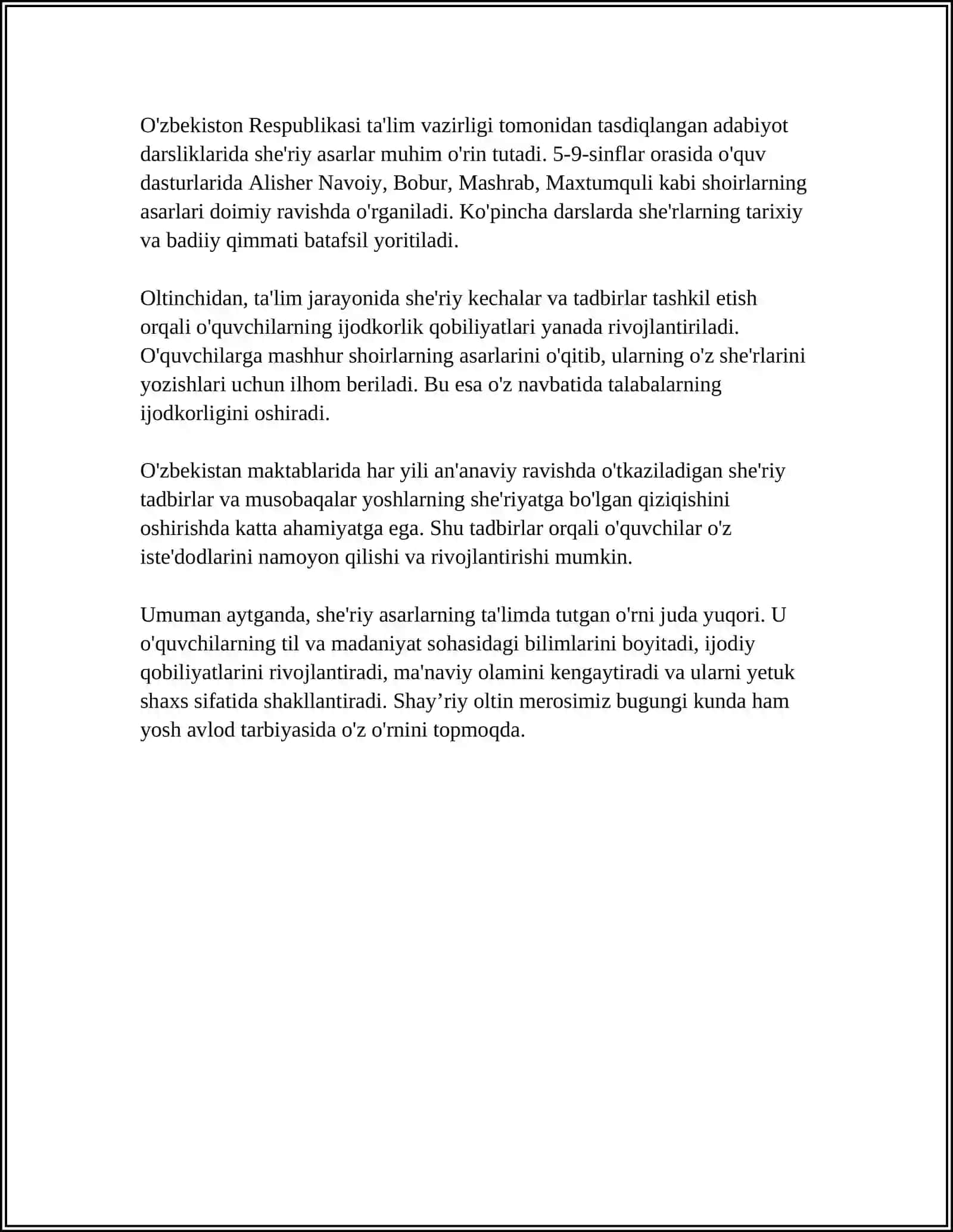 3-SINF OʼQISH DARSLARIDA SHEʼRIY ASARLARNI OʼTISH USLUBIYATI 4