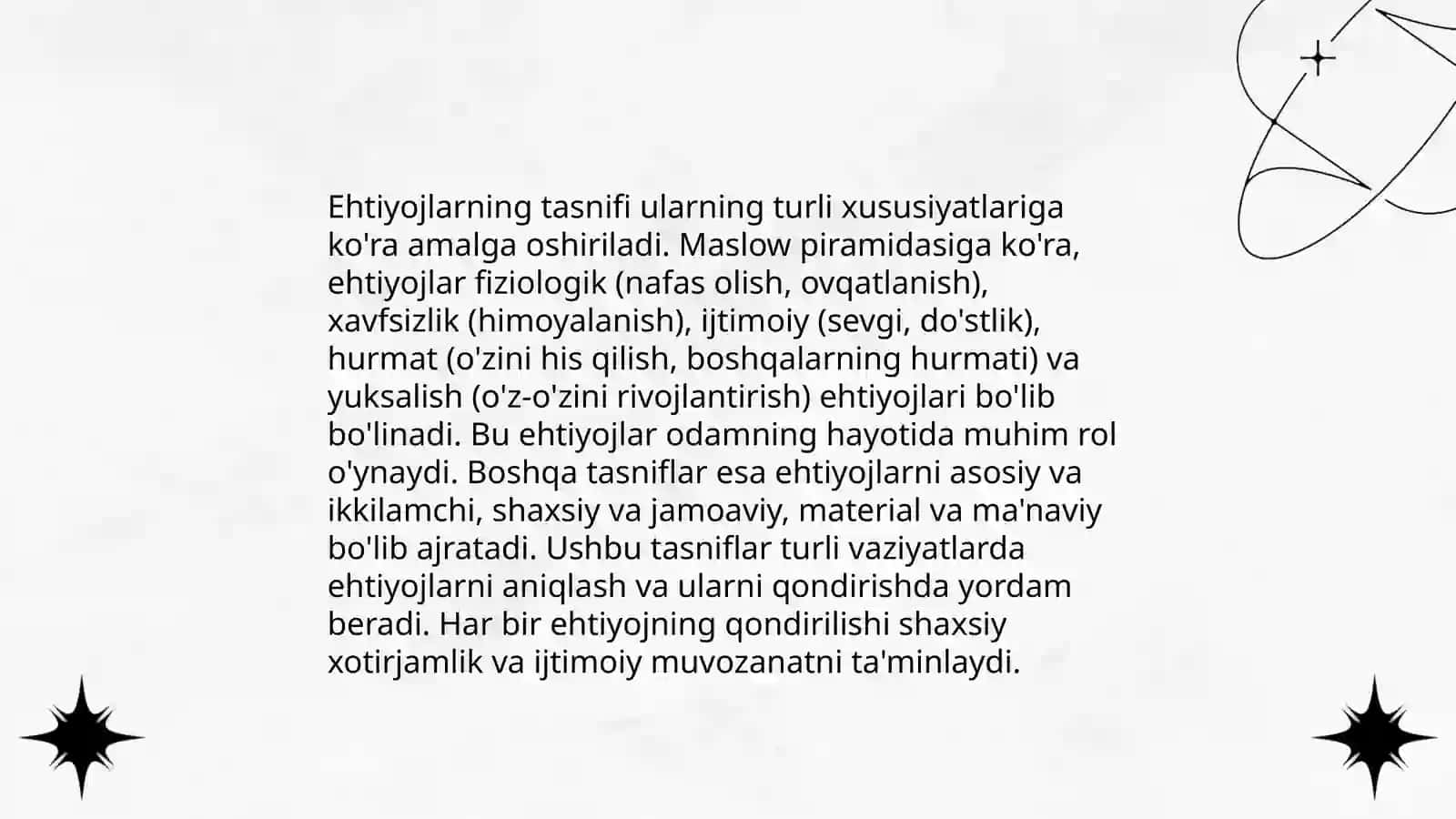 Psixologiya fanidan. Ehtiyoj va uning turlari 4