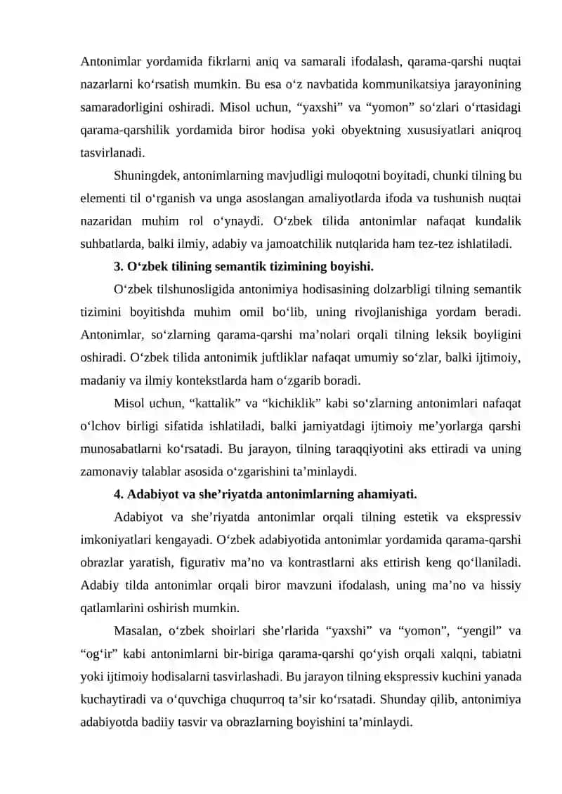 O‘ZBEK TILSHUNOSLIGIDA ANTONIMIYA HODISASI 4