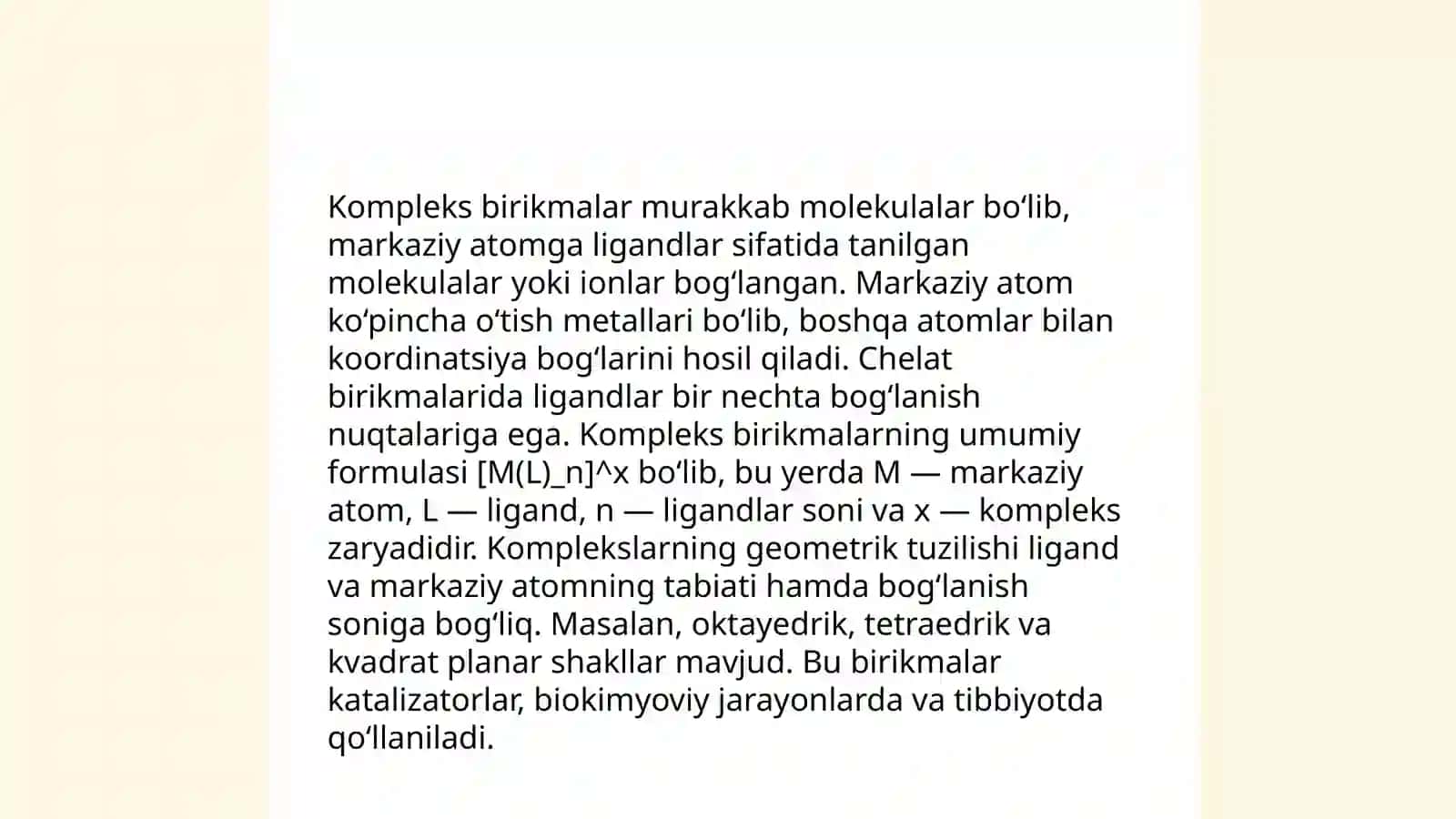 Kompleks birikmalar tushunchasi 4