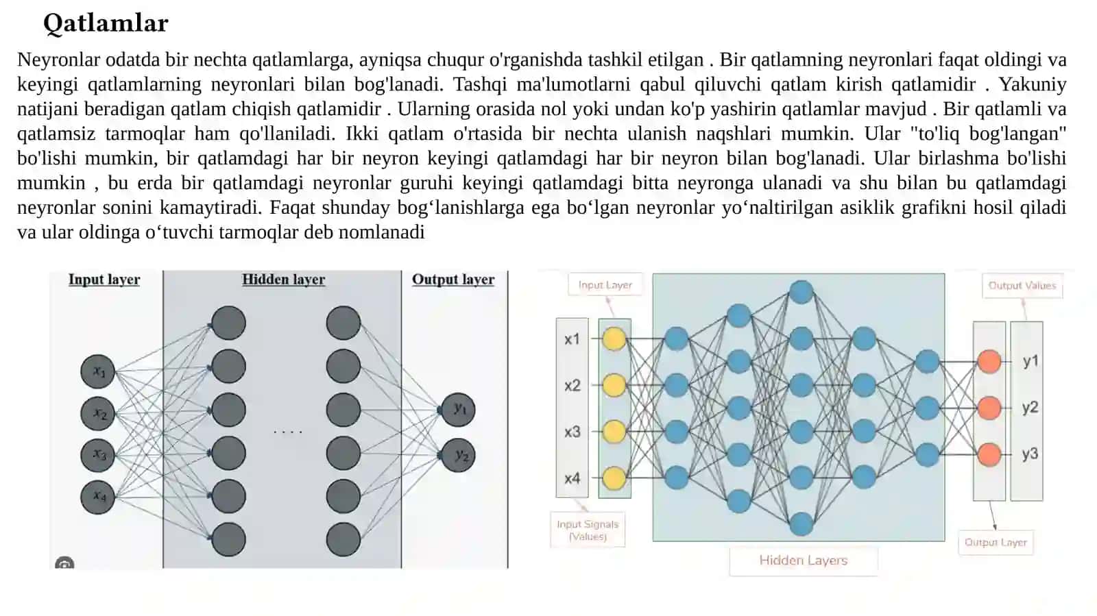 Sun'iy neyron to‘rlari 4