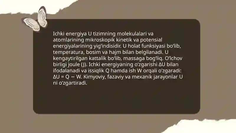 Termodinamikani birinchi qonuni 4