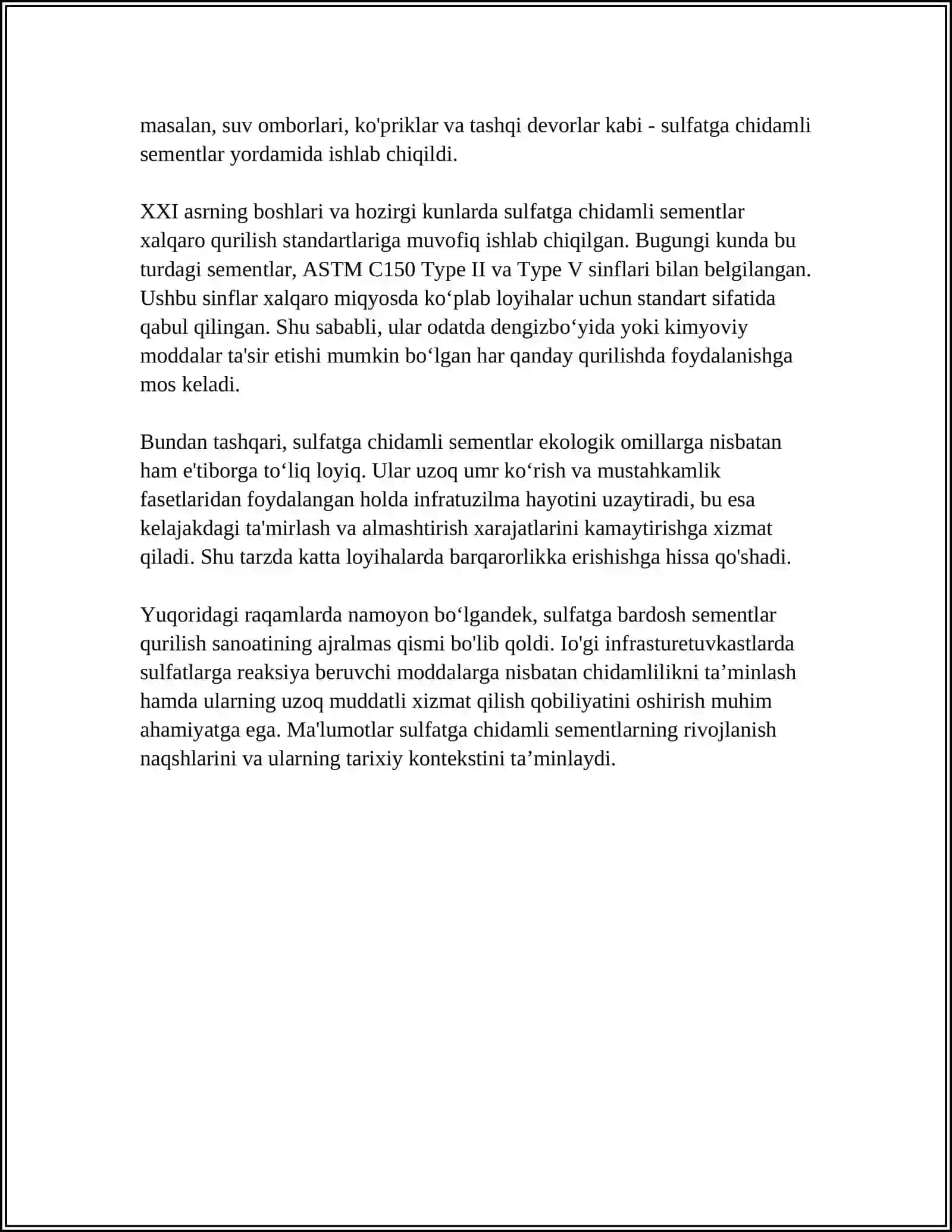 Sulfatga bardosh sementlar 4