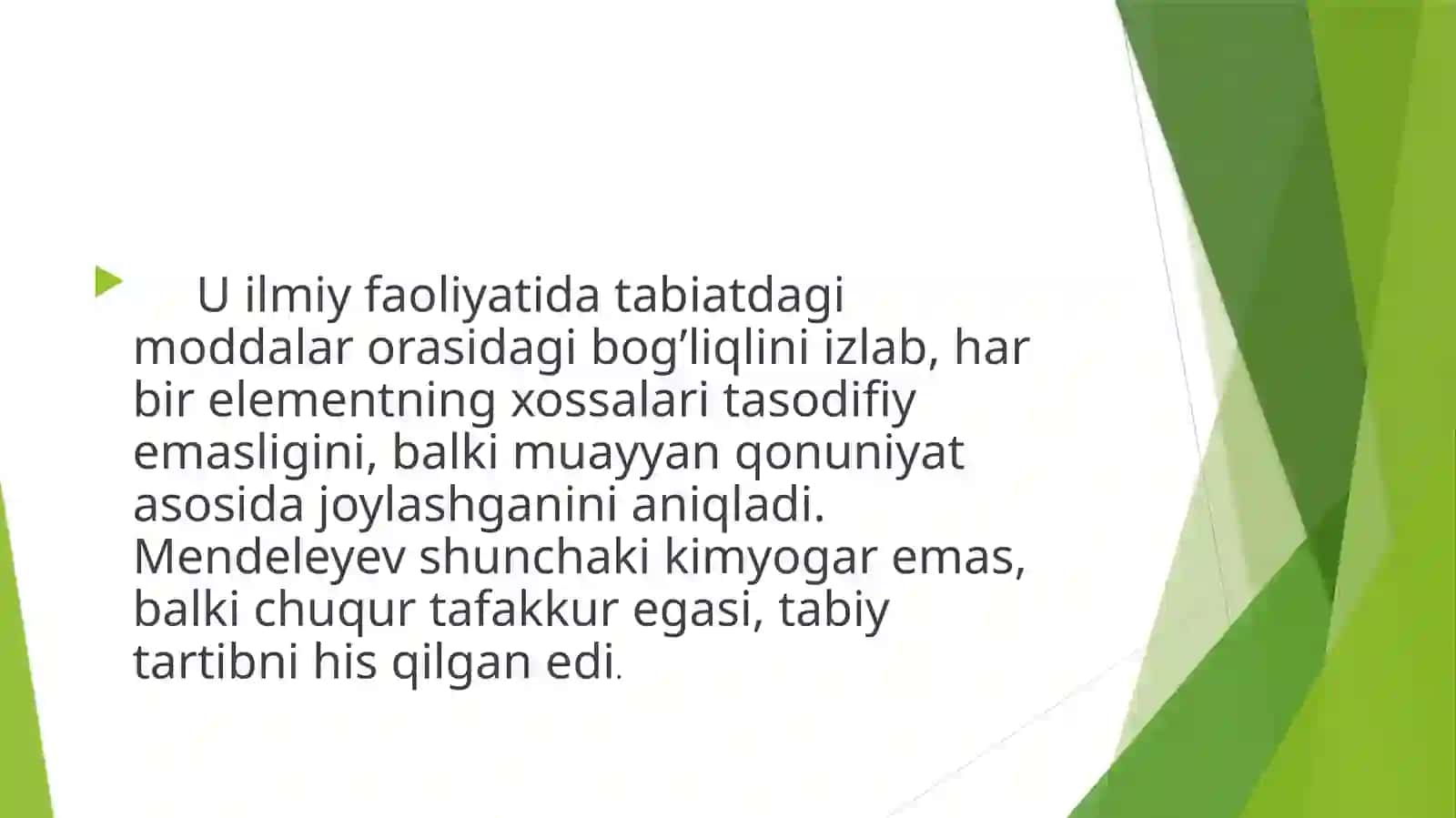 D.I.Mendeleyev haqida qisqacha malumot 4