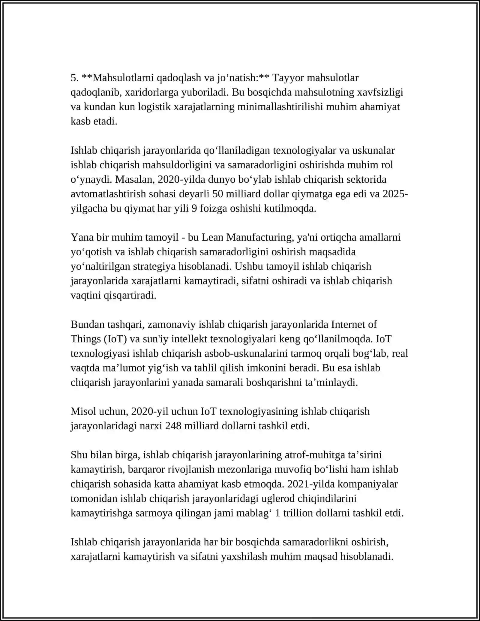 ISHLAB CHIQARISHDAGI XARAJATLAR 4