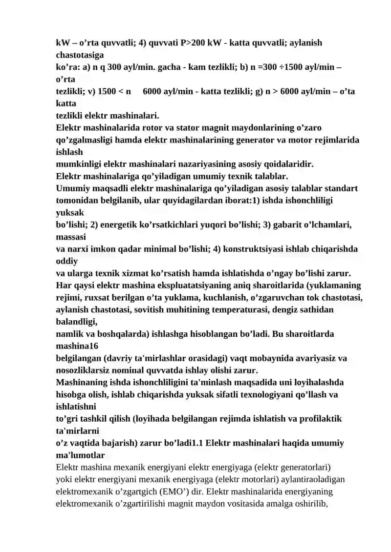 Elеktr mashinalari haqida umumiy ma'lumotlar 4