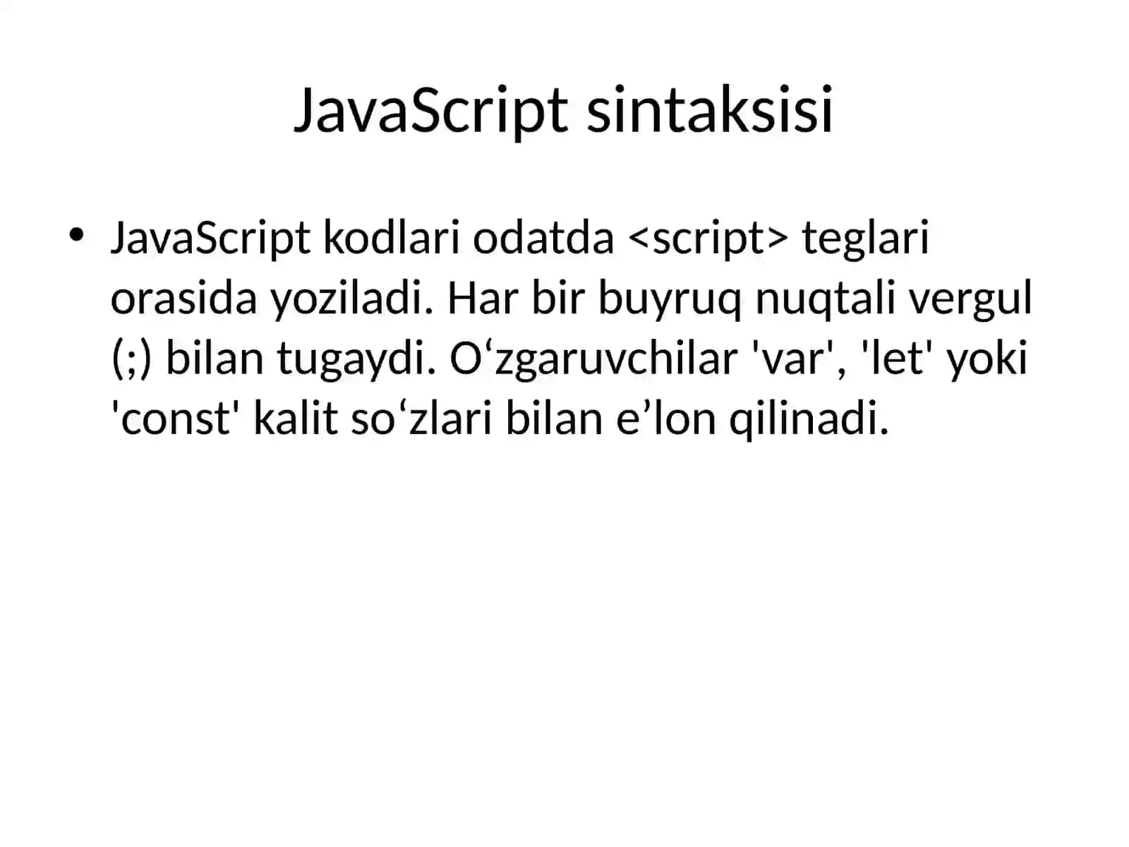 JavaScript haqida umumiy ma'lumot 4