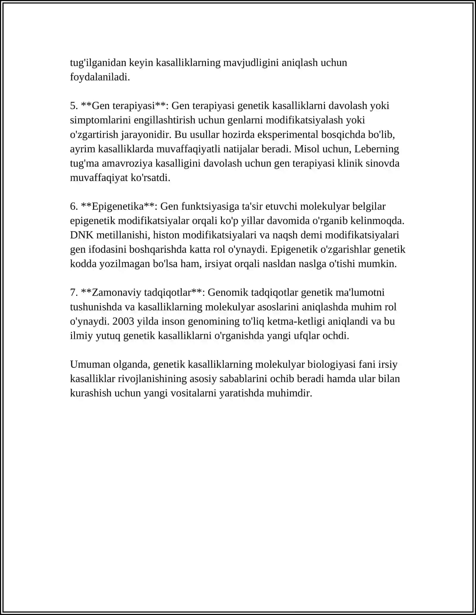 GENETIK XASTALIKLARNING MOLEKULYAR DIAGNOSTIKA ASOSLAR 4