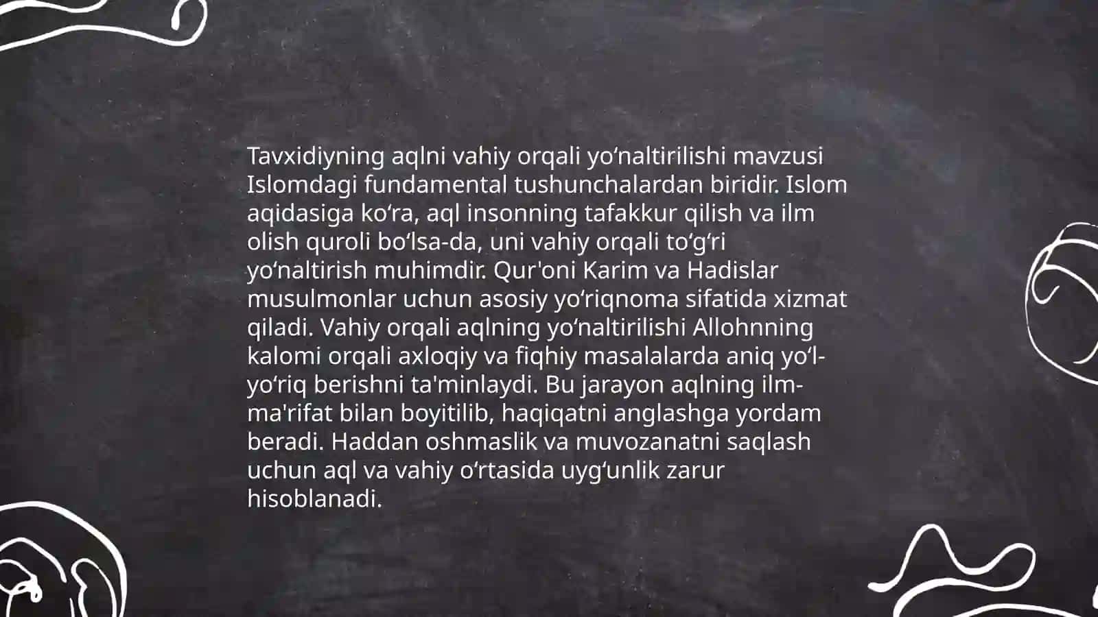 Tavxidiyning aql va vahiy haqidagi fikrlari 4