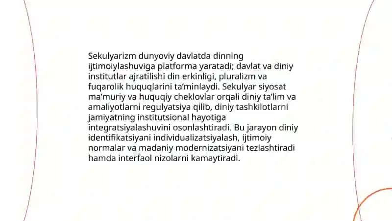 Dinning ijtimoiylashuvi tushunchasi 4