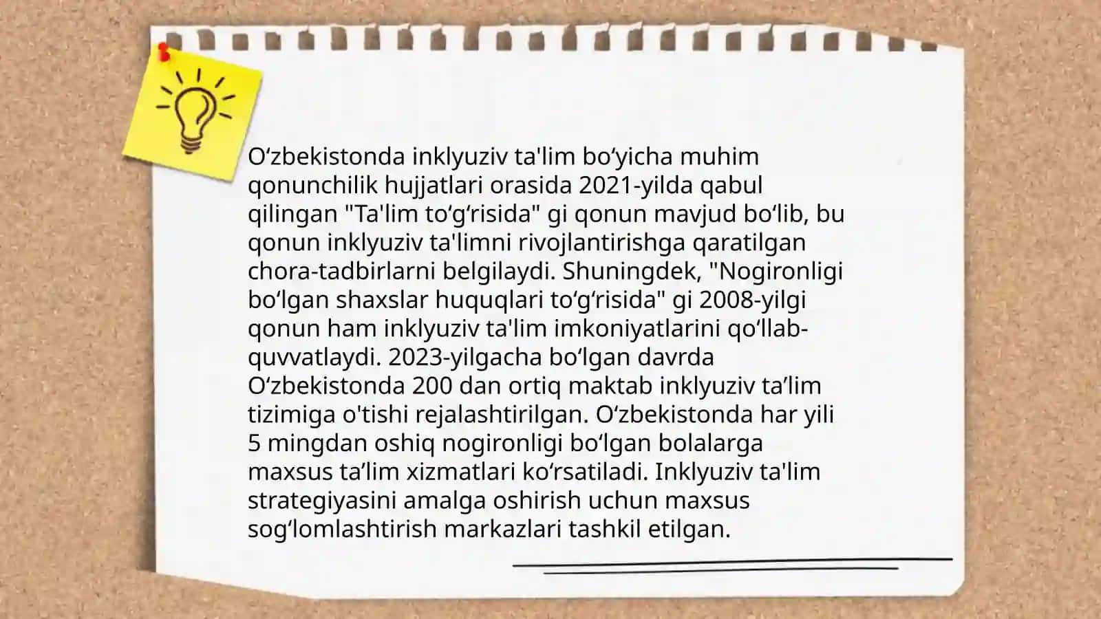 O'zbekistonda inkluziv ta'limning me'yoriy huquqiy bazasini tahlil qilish 4