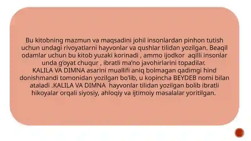 MEN OQIGAN KITOB KALILA VA DIMNA 4