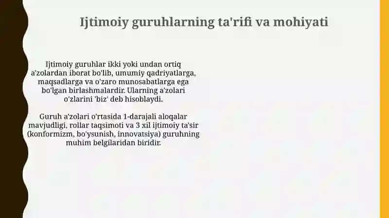 Ijtimoiy guruhlar tashkilotlar sotsiologiyasi 4
