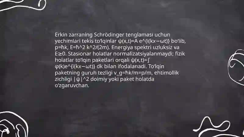 Mikrozarralarning erkin xarakati 4