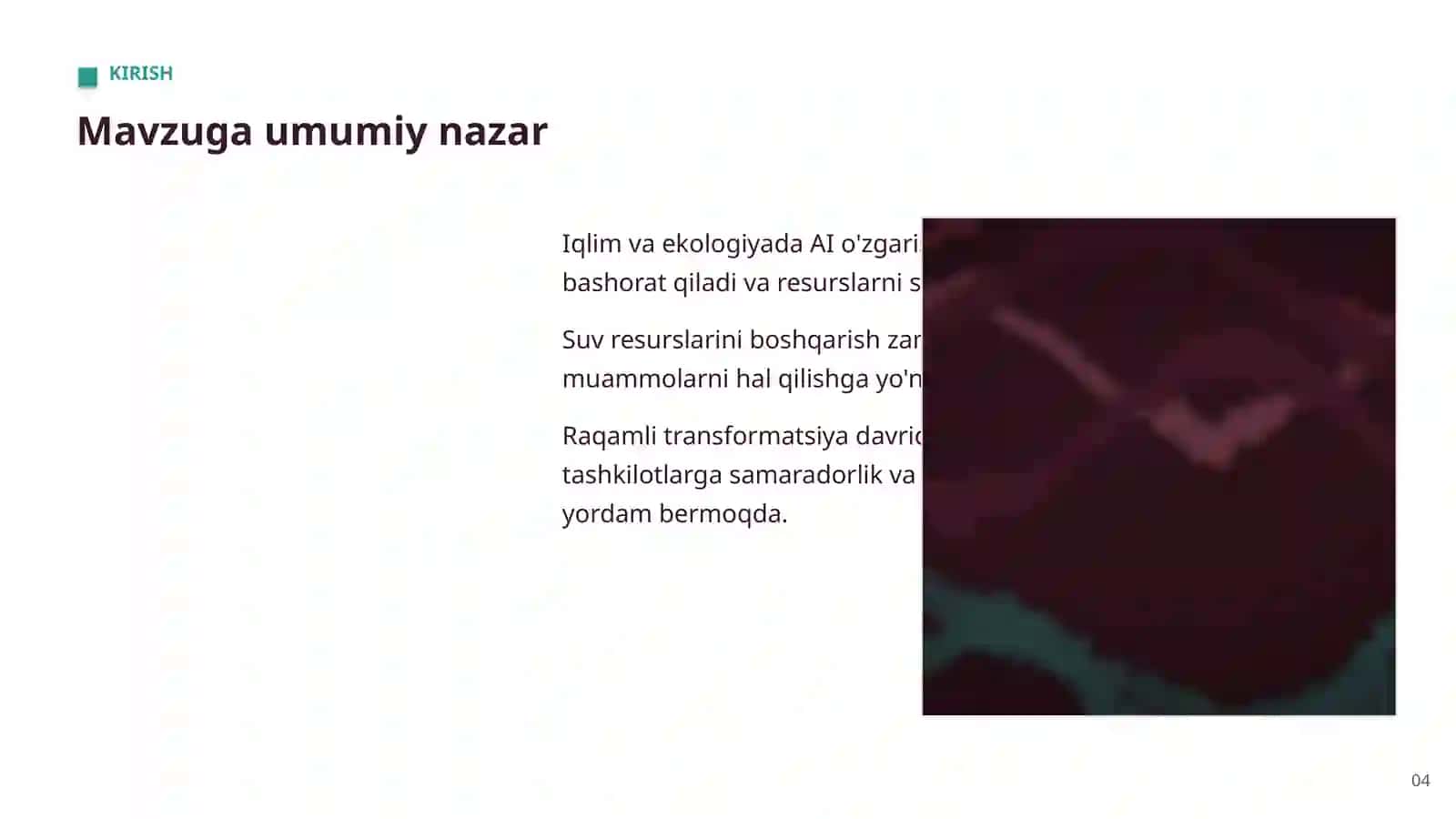 AI Iqlim va Ekologiyada 4