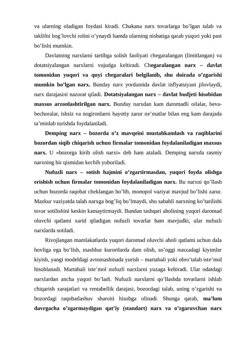 Narxga Nisbatan Xaridorlar Munosabati 4