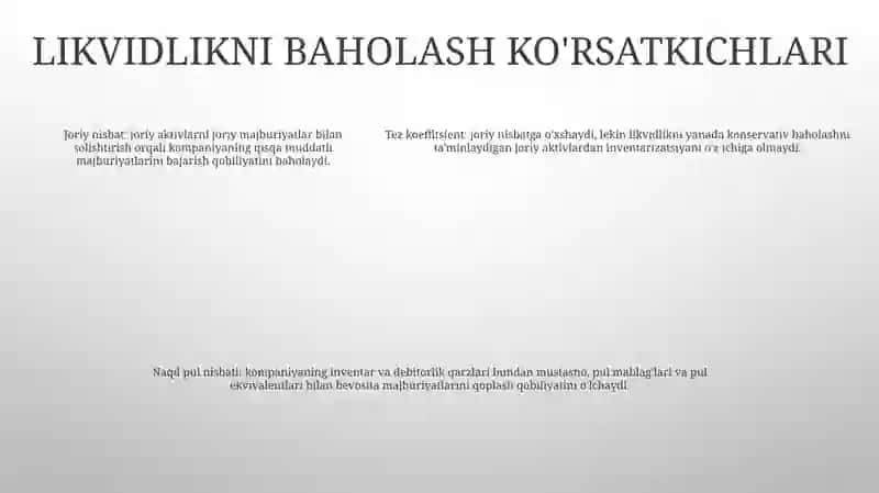 Moliya Bozori Indikatorlarini Baholash 4
