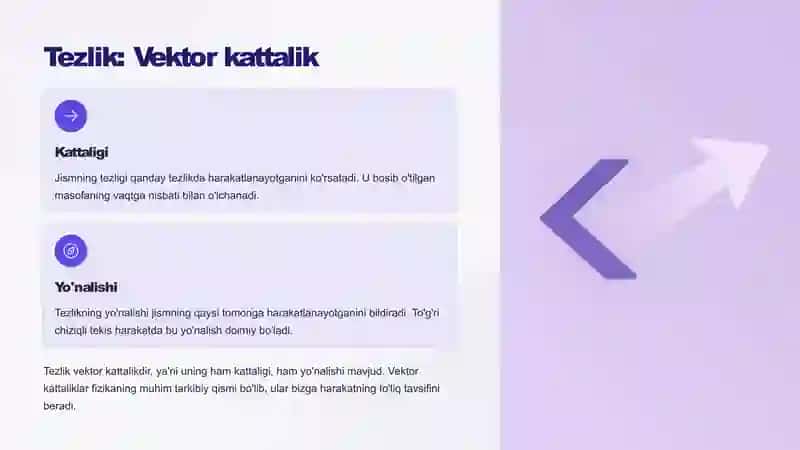To‘g‘ri chiziqli tekis harakat: Asoslar 4