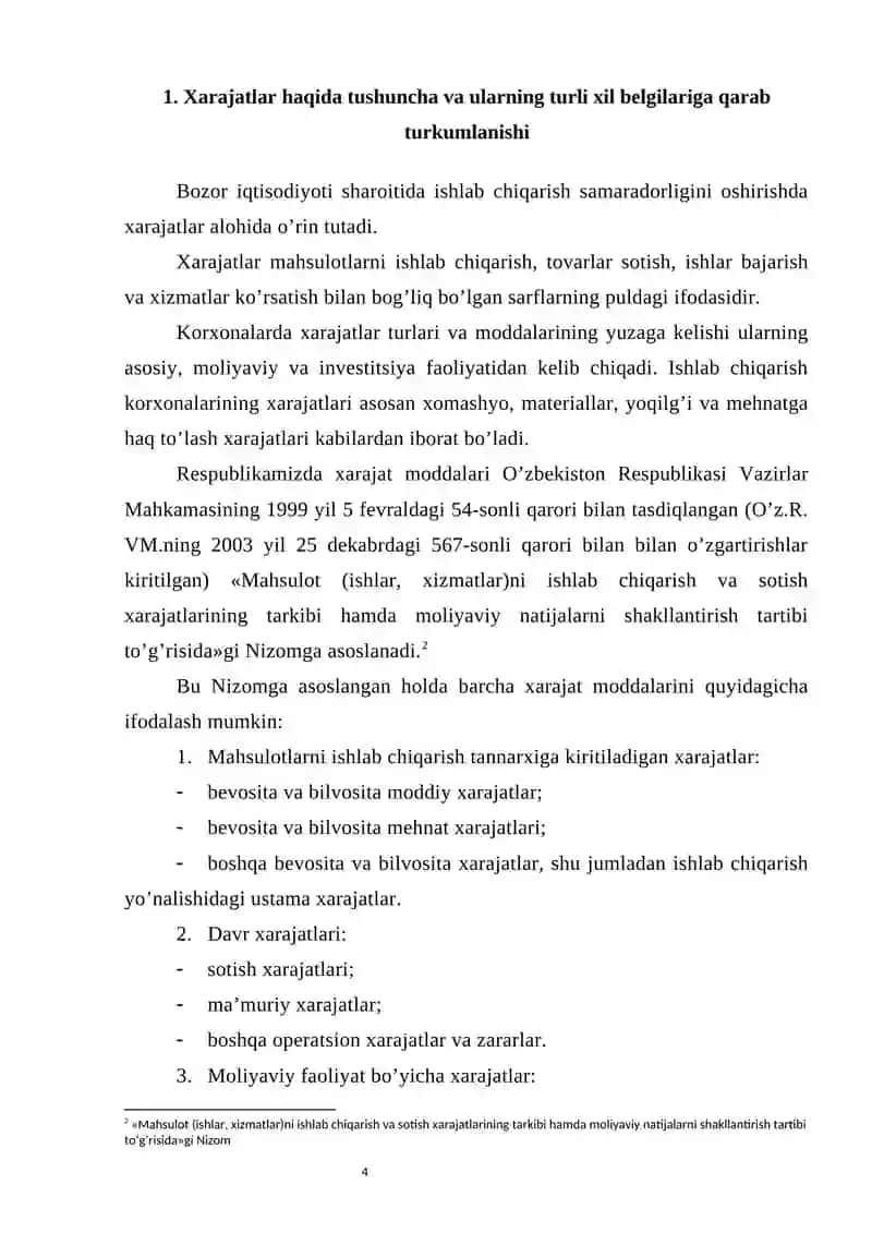 Moliyaviy faoliyat bilan bog'liq xarajatlar hisobi 4