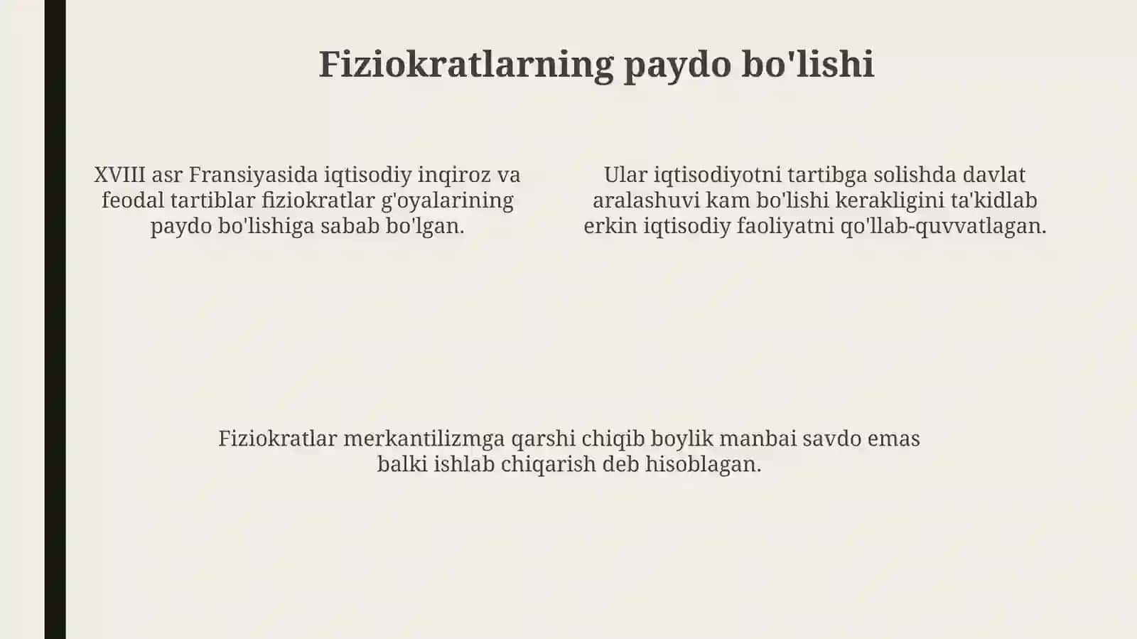 Fiziokratlarning asosiy g'oyalari 4