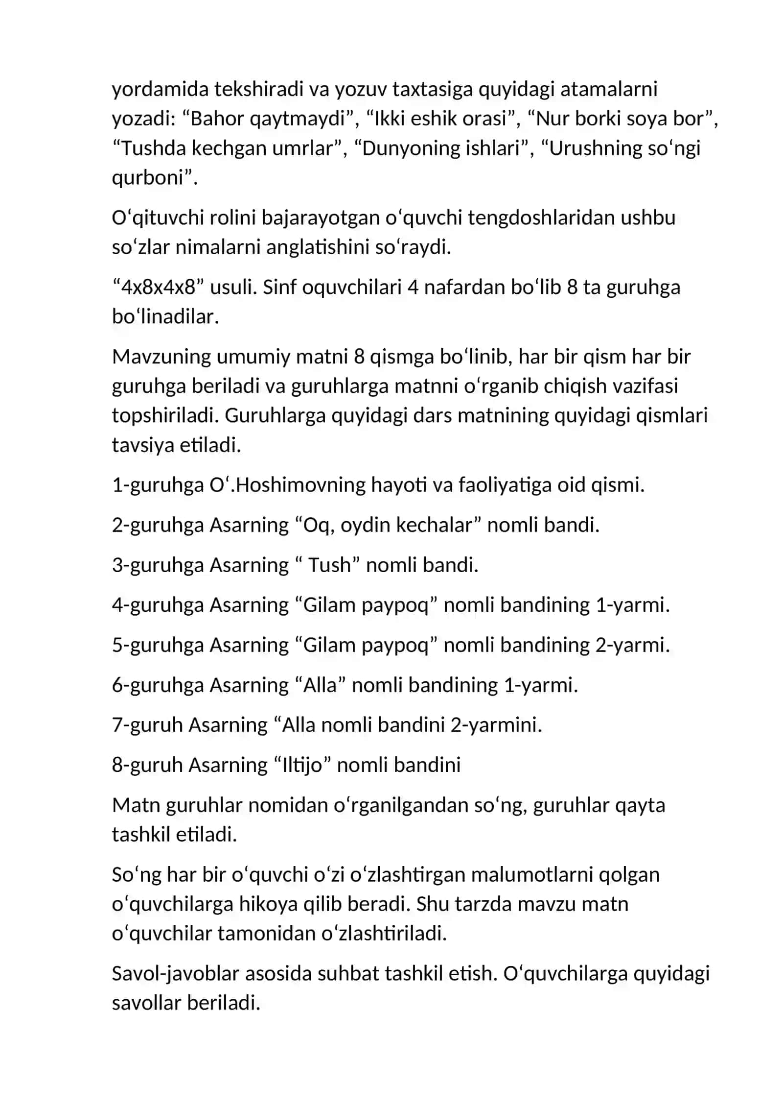 Adabiyot Darsida O'qitish Interfaol Usullari 4