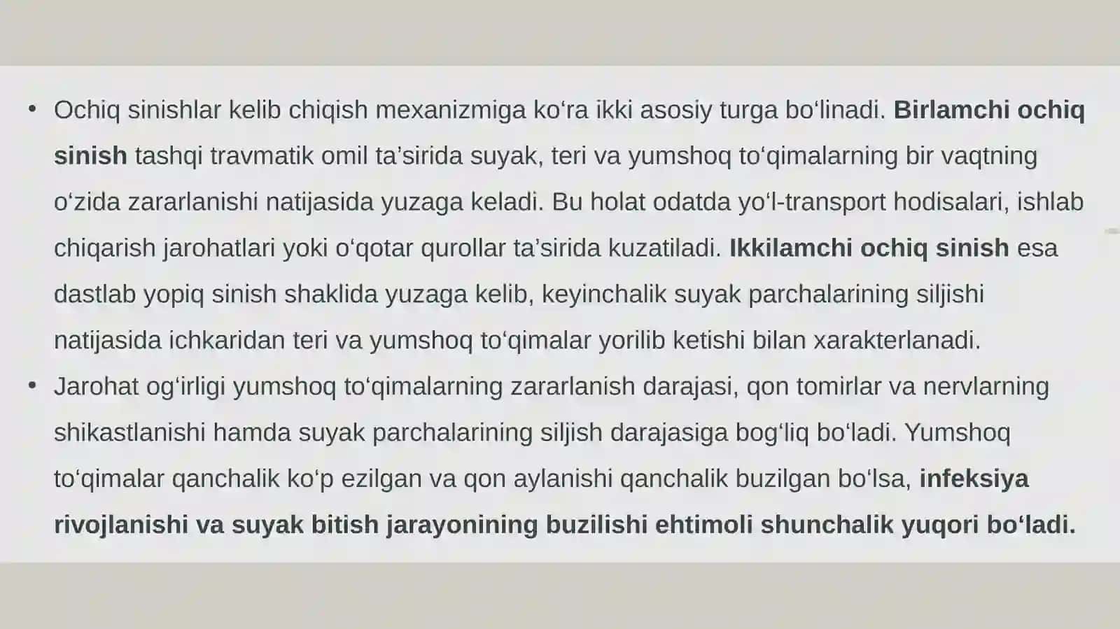 OCHIQ SINISHLAR. TRAVMATIK OSTEOMIYELIT 4