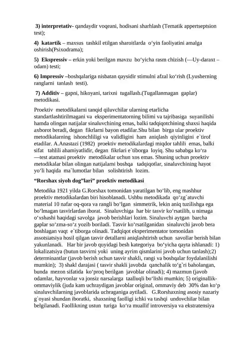 PROYEKTIV PSIXODIAGNOSTIKASI. 4