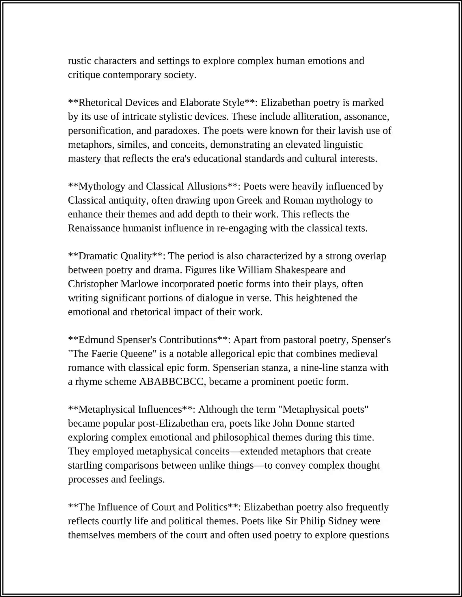 ELIZABETH POETRY. ELIZABETHAN DRAMA. ELIZABETHAN FICTION 4