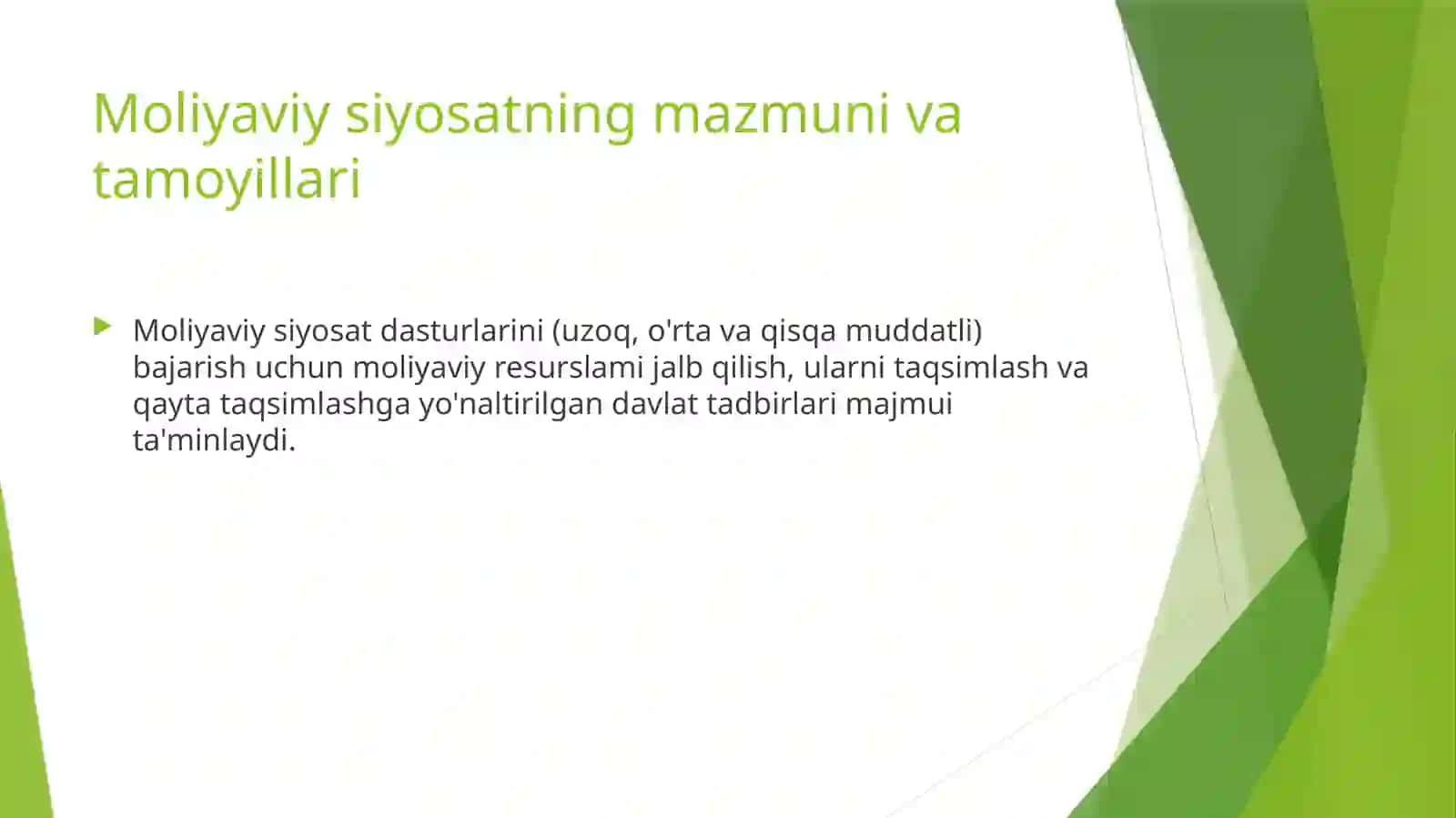 Moliyaviysiyosatning mazmuni va tamoyillari 4