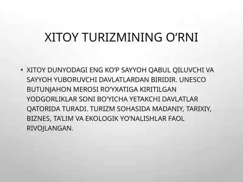 Xitoyning turistik salohiyati 4