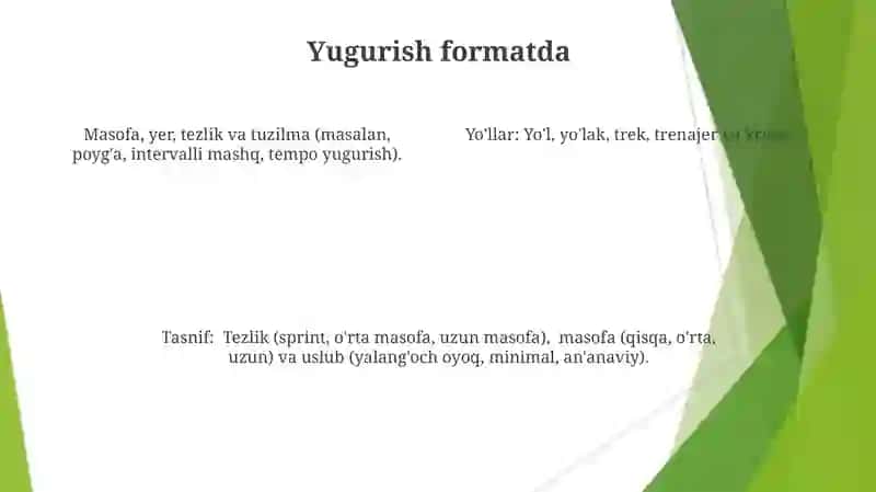 Yugurish turlari va ularning tasnifi 4