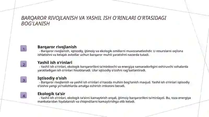 Yashil ish o'rinlari 4