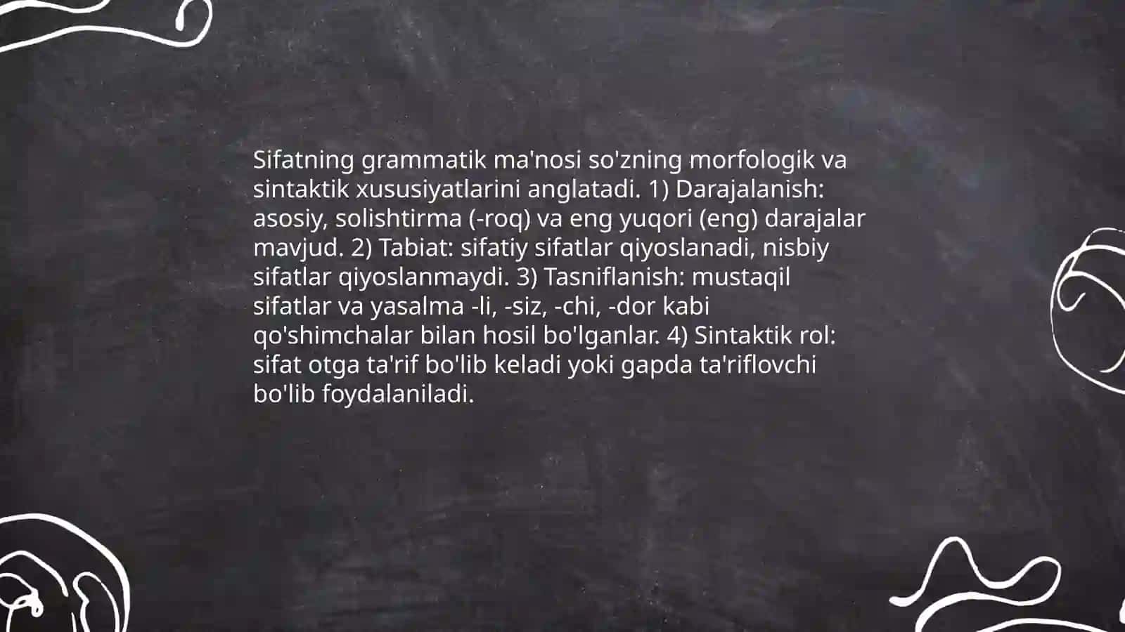 Sifatning ma'no turlari 4