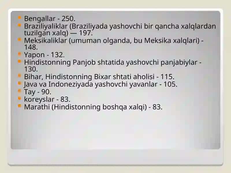 Dunyo xalqlarining xoʻjalik hayoti mavzusida TAQDIMOTI 4