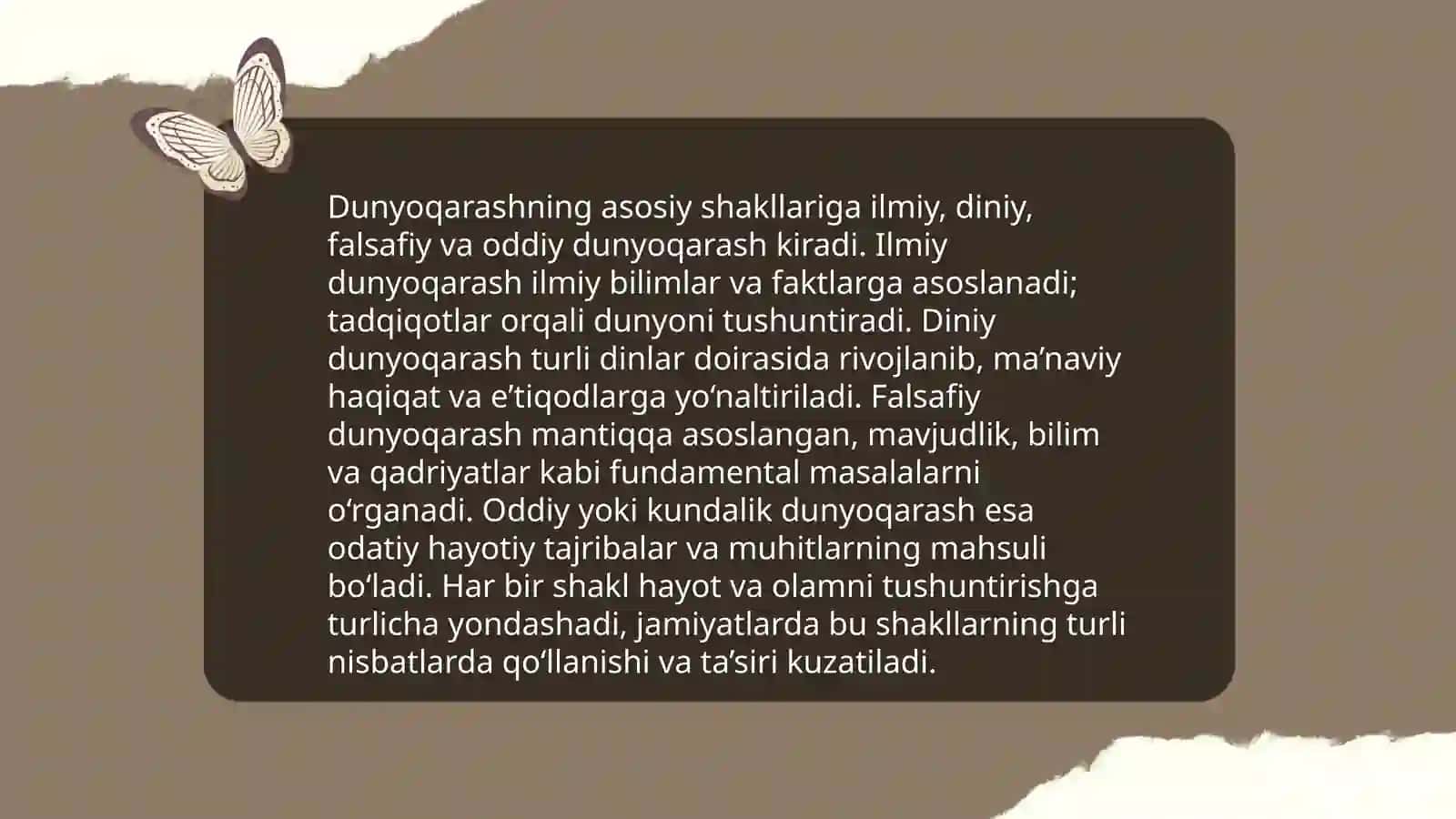 Dunyoqarash va uning asosiy shakllari 4