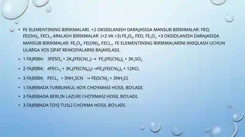 VIII guruhe elementlari.Olinishi.Oddiy omma elementlarining fizik kimyoyi xossalari 4