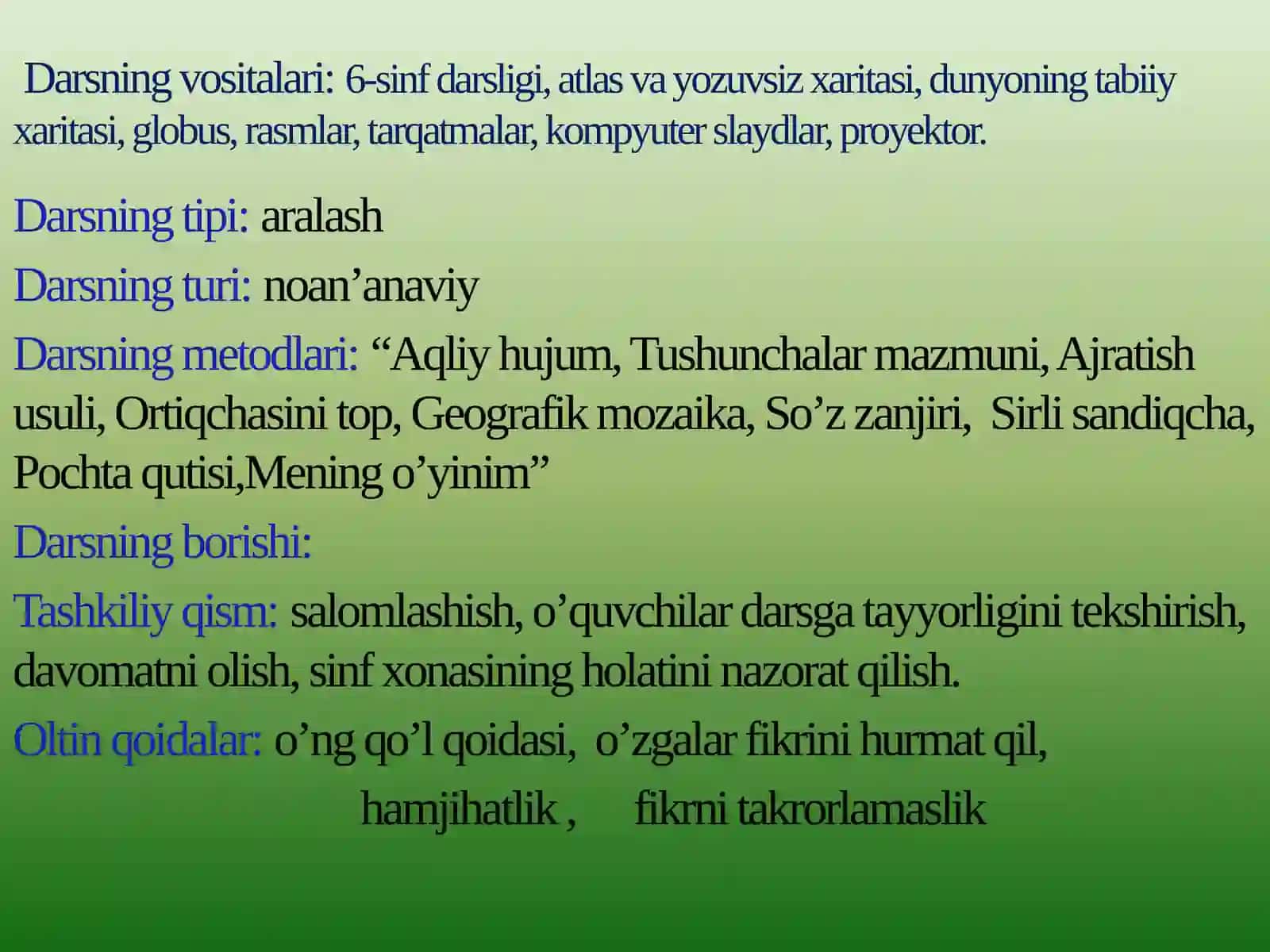 Dars ishlanmalarini ishlab chiqishga 4