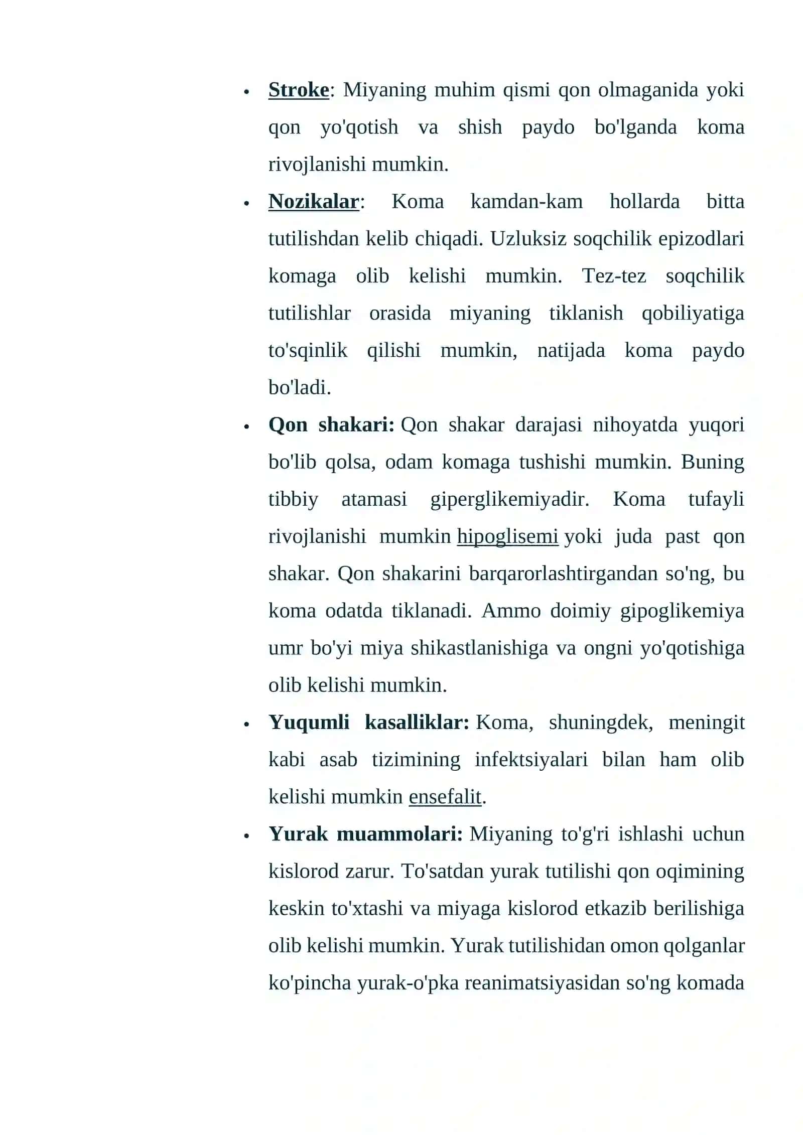 Koma holatida shoshilinch yordam 4