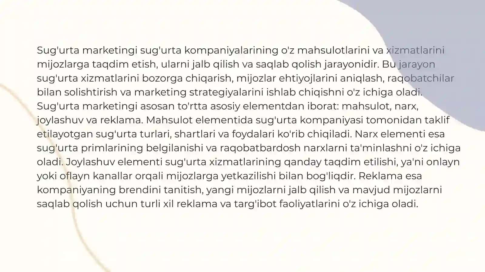 Sugʻurta marketingining asosiy yo'nalishlari va uslublari 4