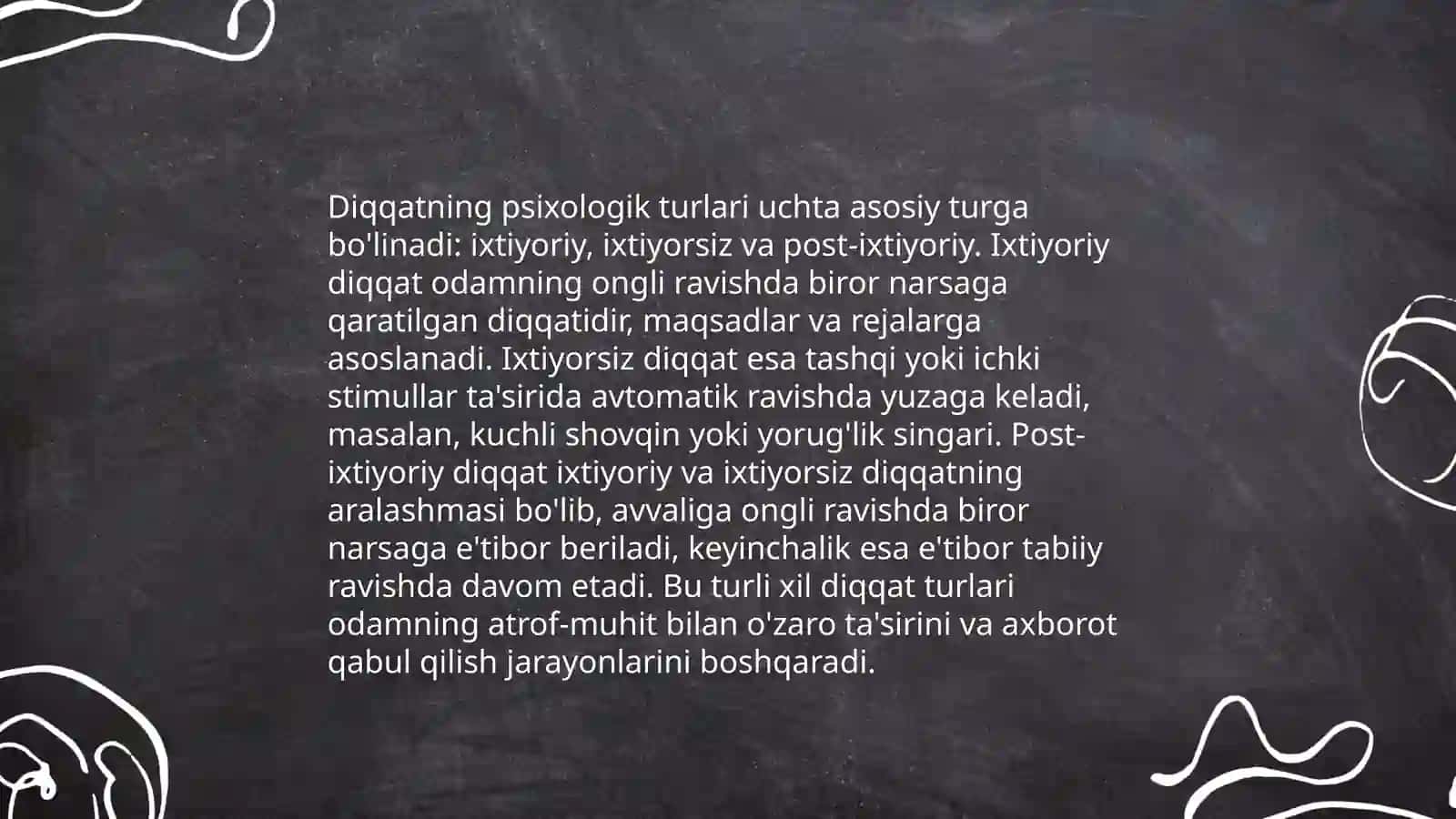 Diqqat turlari va uning xususiyatlari 4